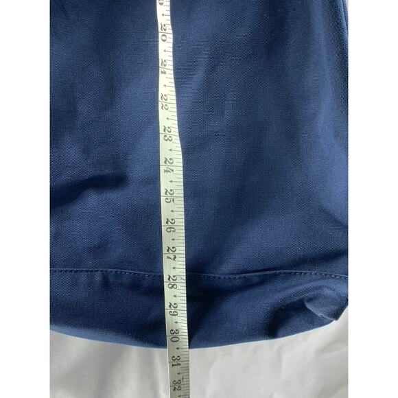 MONACLE Unisex Navy Blue Logo Snap-Button Canvas Shoulder/Handbag - Picture 9 of 13